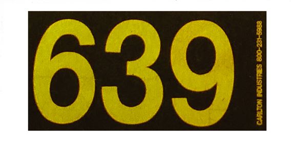 3-Digit Reflective Vinyl Numbered Decals 2 inch PK/100